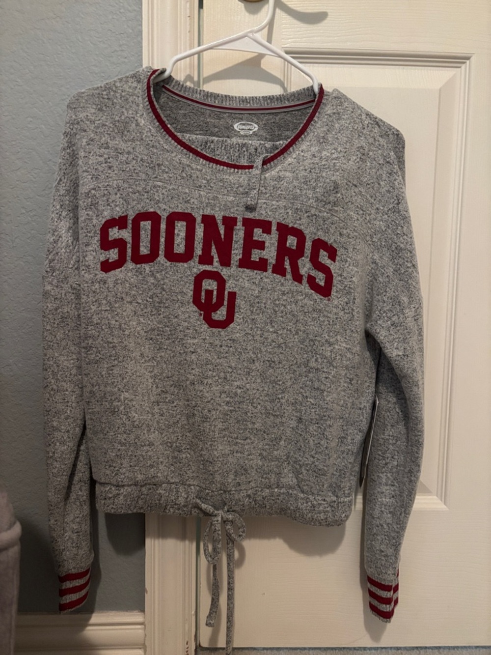 OU Sooners Gray & Crimson  Crewneck Sweatshirt and matching shorts